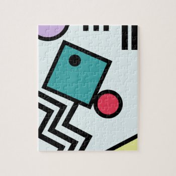 Abstract 80s Memphis Pop Art Style Graphics Jigsaw Puzzle by UDDesign at Zazzle