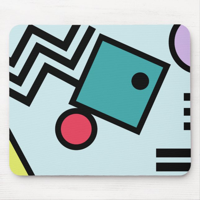 Abstract 80s memphis pop art style graphics mouse pad (Front)
