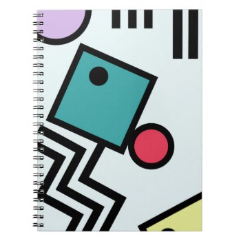 Abstract 80s Memphis Pop Art Style Graphics Notebook by UDDesign at Zazzle