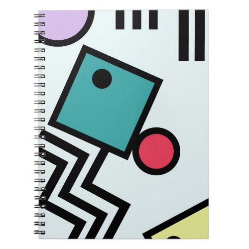 Abstract 80s memphis pop art style graphics notebook