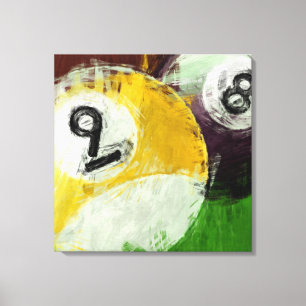Abstract 8 and 9 Ball Canvas Print
