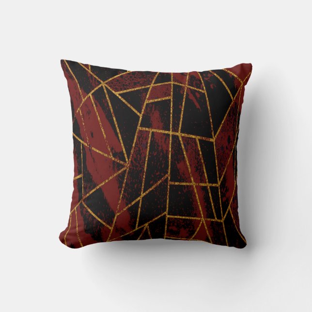 Abstract #940 Red Throw Pillow (Front)