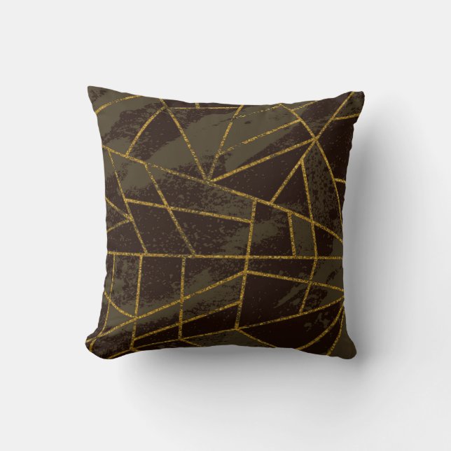 Abstract #941 Brown Throw Pillow (Front)