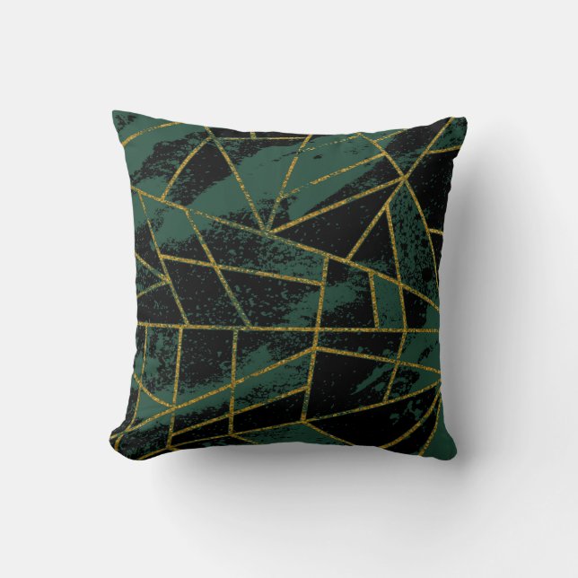 Abstract #941 Green Throw Pillow (Front)