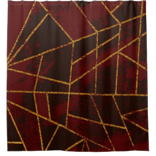 Abstract #943 Red Shower Curtain