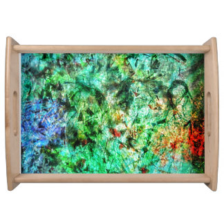 Abstract a blue serving tray,Mild abstract  Servin Serving Tray