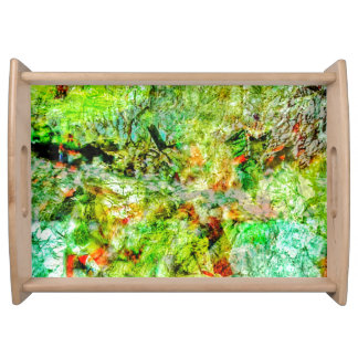 Abstract a blue serving tray,Mild abstract Servin Tray