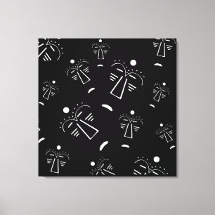 Abstract Aboriginal tribal black mask Canvas Print