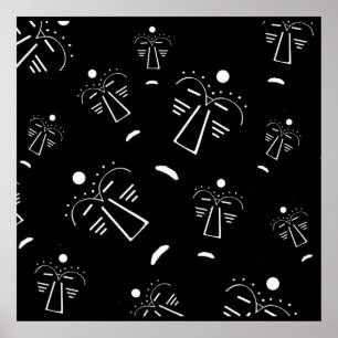 Abstract Aboriginal tribal black mask Poster