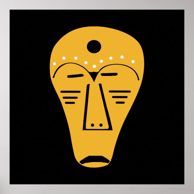 Abstract Aboriginal tribal face Poster (Front)