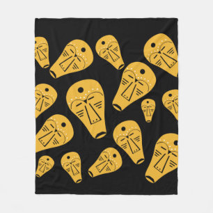 Abstract Aboriginal tribal face tatto art Fleece Blanket