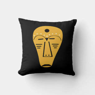 Abstract Aboriginal tribal face Throw Pillow