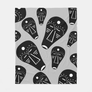 Abstract Aboriginal tribal mask Fleece Blanket