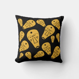 Abstract Aboriginal tribal tattoo mask Throw Pillow