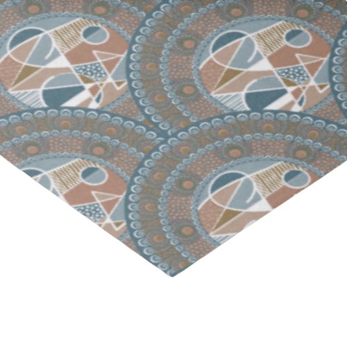 Abstract Accent Mandala Art Deco Scallop Tissue Paper