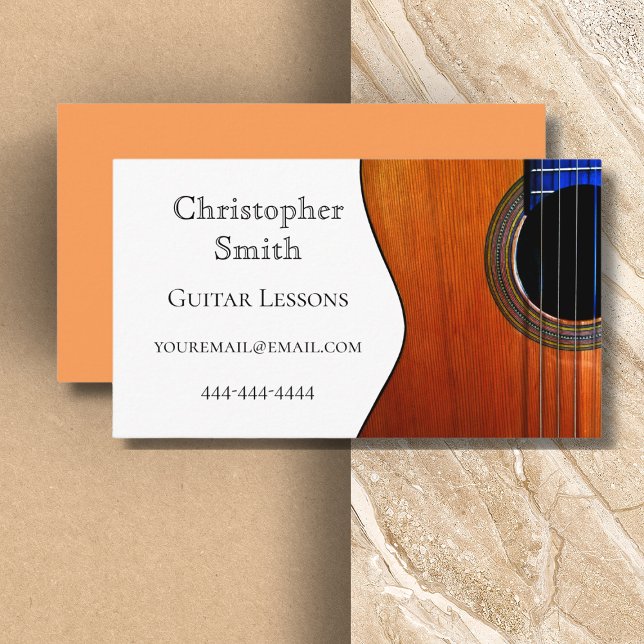Abstract Acoustic Guitar Lessons Business Card (Creator Uploaded)