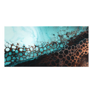 Abstract Acryl Cells Art Cyan Copper Photo Print