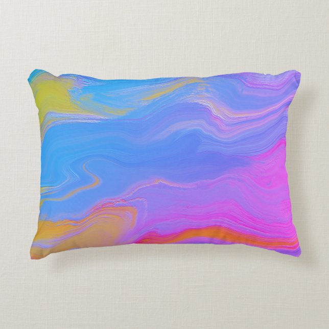 Abstract Acrylic Flow - Summer Breezes Accent Pillow (Front)
