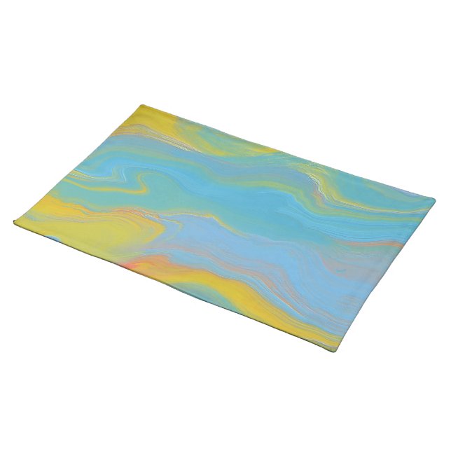 Abstract Acrylic Flow - Summer Breezes Cloth Placemat (On Table)