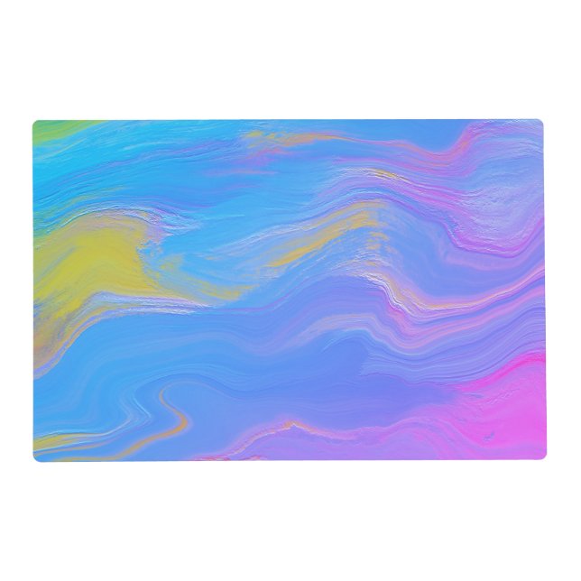 Abstract Acrylic Flow - Summer Breezes Laminated Placemat (Front)
