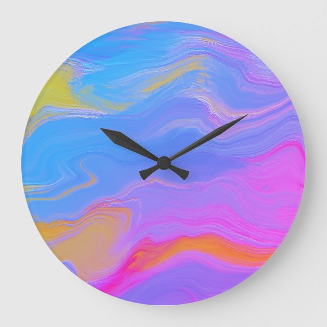 Abstract Acrylic Flow - Summer Breezes Large Clock (Front)