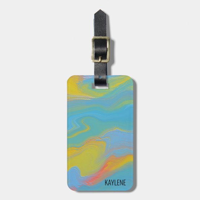 Abstract Acrylic Flow - Summer Breezes Luggage Tag (Front Vertical)