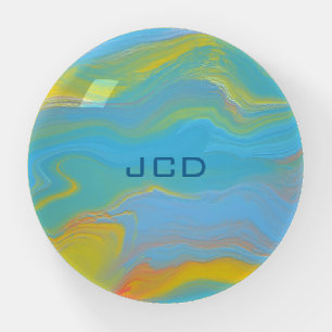 Abstract Acrylic Flow - Summer Breezes Paperweight