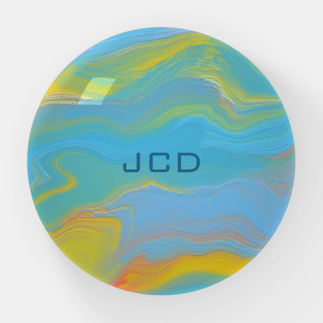 Abstract Acrylic Flow - Summer Breezes Paperweight (Front)