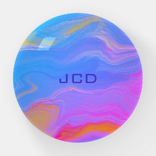 Abstract Acrylic Flow - Summer Breezes Paperweight