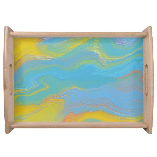 Abstract Acrylic Flow - Summer Breezes Serving Tray (Front)