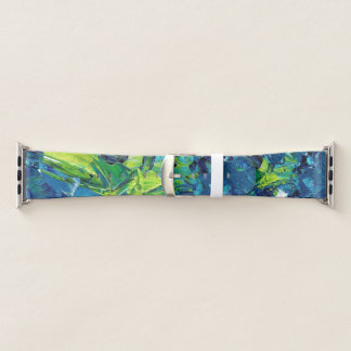 Abstract Acrylic Paint in Blue Apple Watch Band