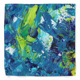 Abstract Acrylic Paint in Blue Bandana