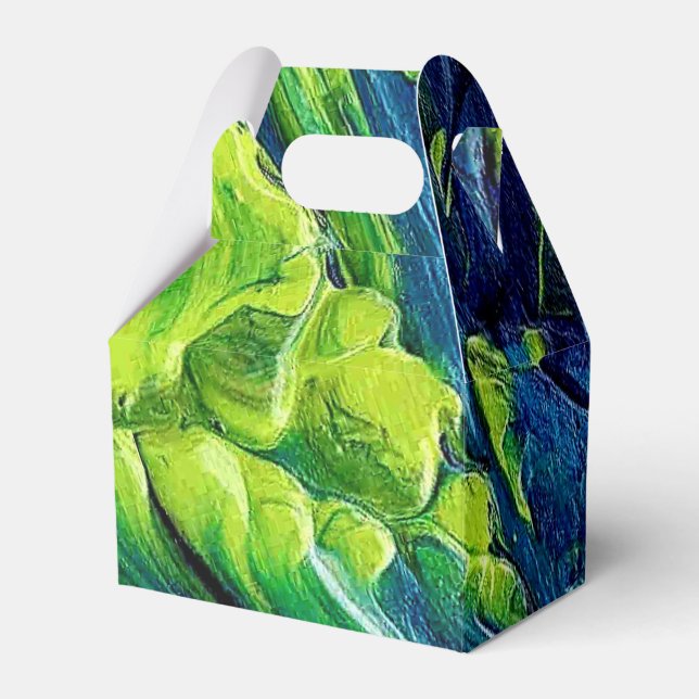 Abstract Acrylic Paint in Blue Favor Boxes (Front Side)