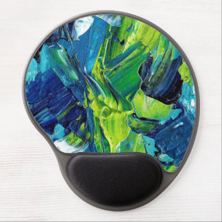 Abstract Acrylic Paint in Blue Gel Mouse Pad