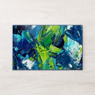 Abstract Acrylic Paint in Blue HP Laptop Skin