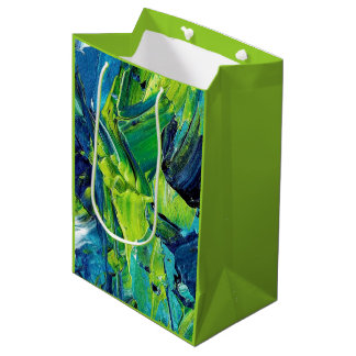Abstract Acrylic Paint in Blue Medium Gift Bag