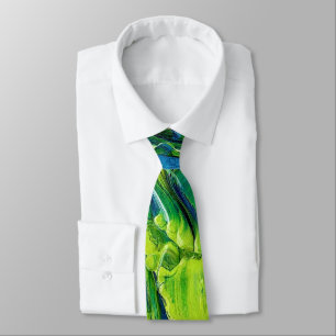 Abstract Acrylic Paint in Blue Neck Tie