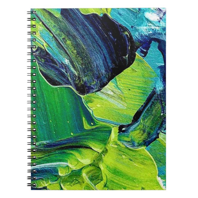 Abstract Acrylic Paint in Blue Notebook (Front)