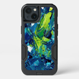Abstract Acrylic Paint in Blue iPhone 13 Case