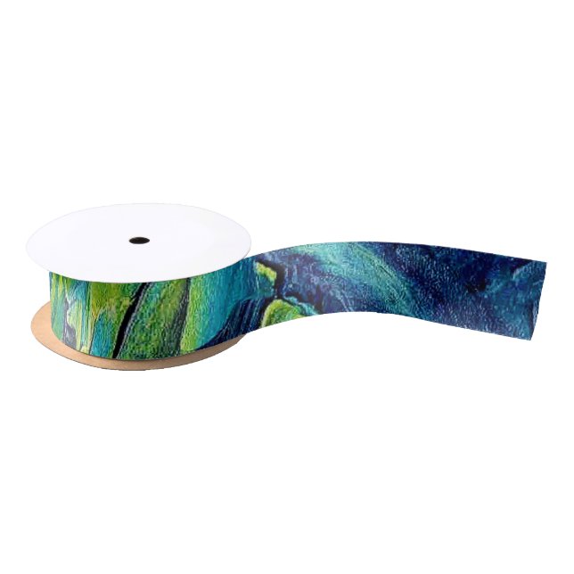 Abstract Acrylic Paint in Blue Satin Ribbon (Spool)