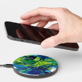 Abstract Acrylic Paint in Blue Wireless Charger (Hand)