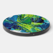 Abstract Acrylic Paint in Blue Wireless Charger (Front 2)