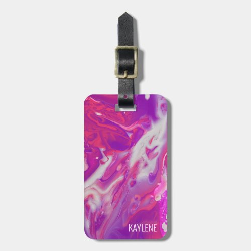 Abstract Acrylic Pour Luggage Tag