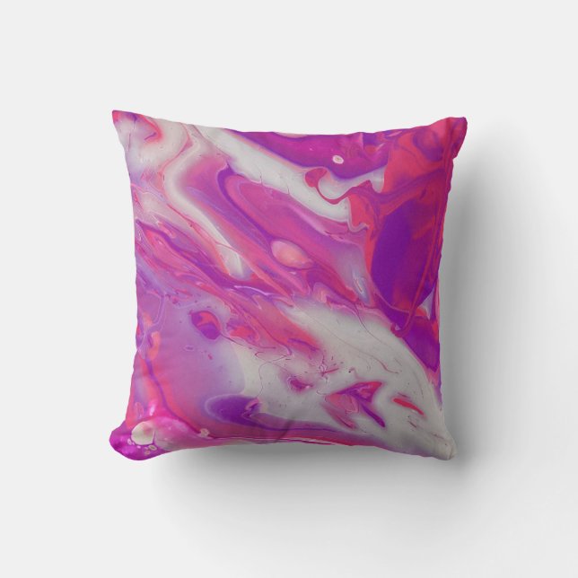 Abstract Acrylic Pour Throw Pillow (Front)