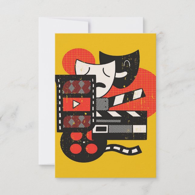Abstract Acting Theatre| Drama theatre RSVP Card (Front)