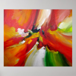 Abstract Action Painting Poster