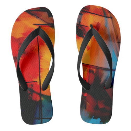 Abstract Aesthetic Art Flip Flop Sandals 