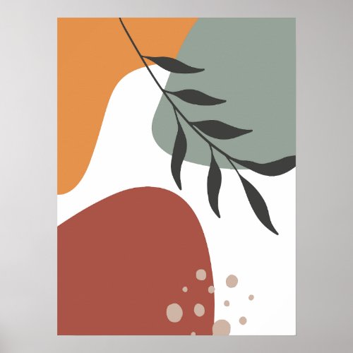 Abstract Aesthetic Boho Floral Art Poster