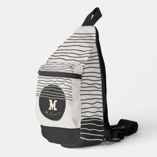 Abstract aesthetic minimal Monogram Modern Sling Bag