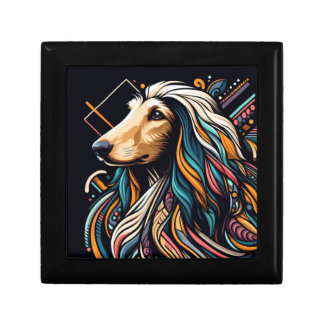 Abstract Afghan Dog Gift Box